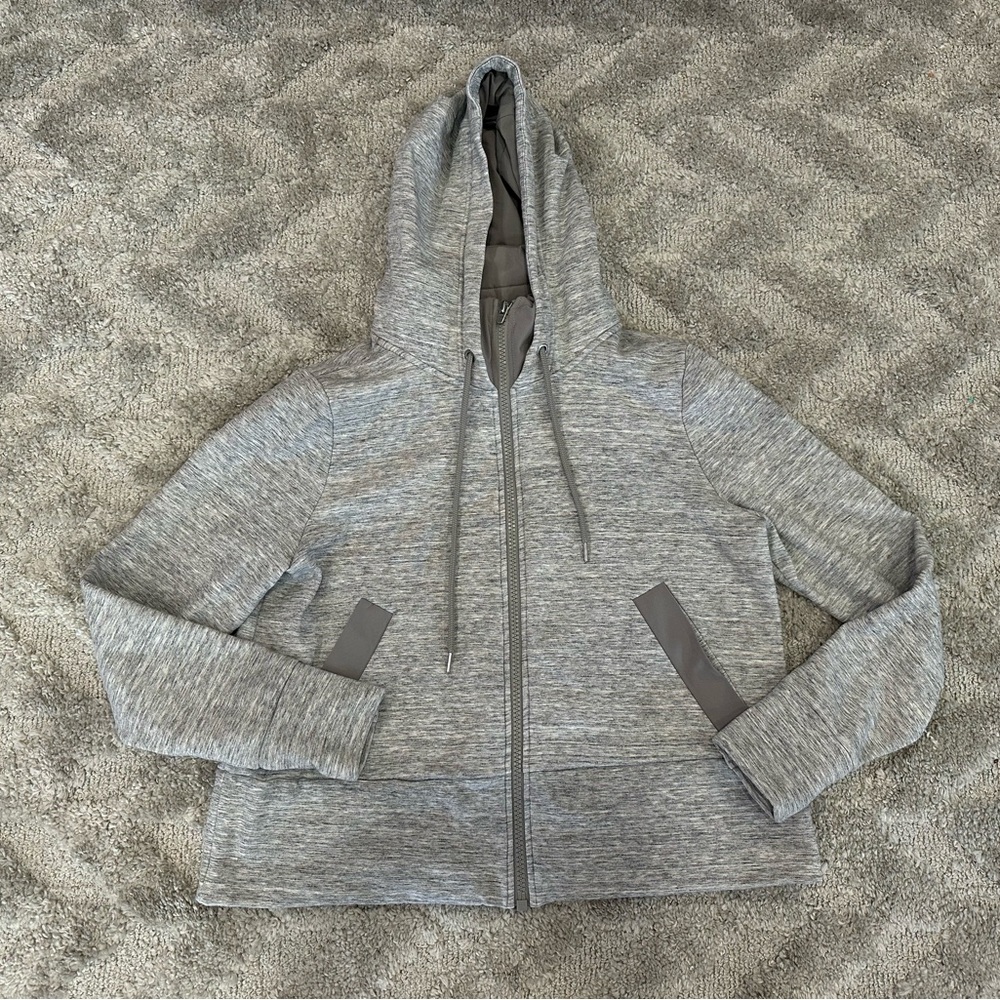 Athleta Victory Primaloft Light Gray Full Zip Jacket Large L